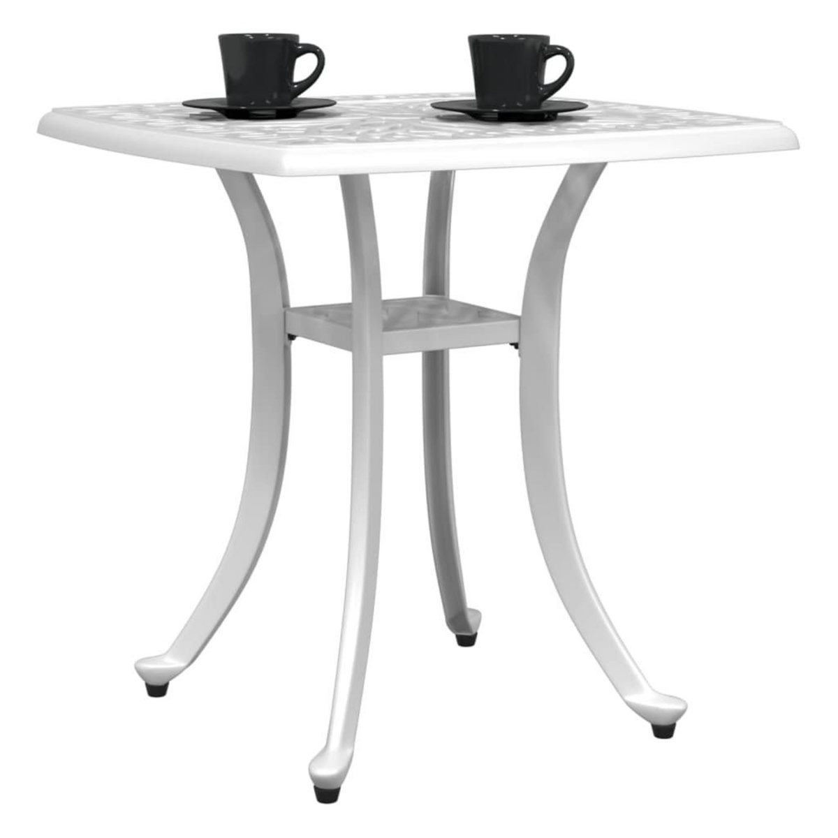 VIDAXL Table de jardin blanc 53x53x53 cm aluminium coule