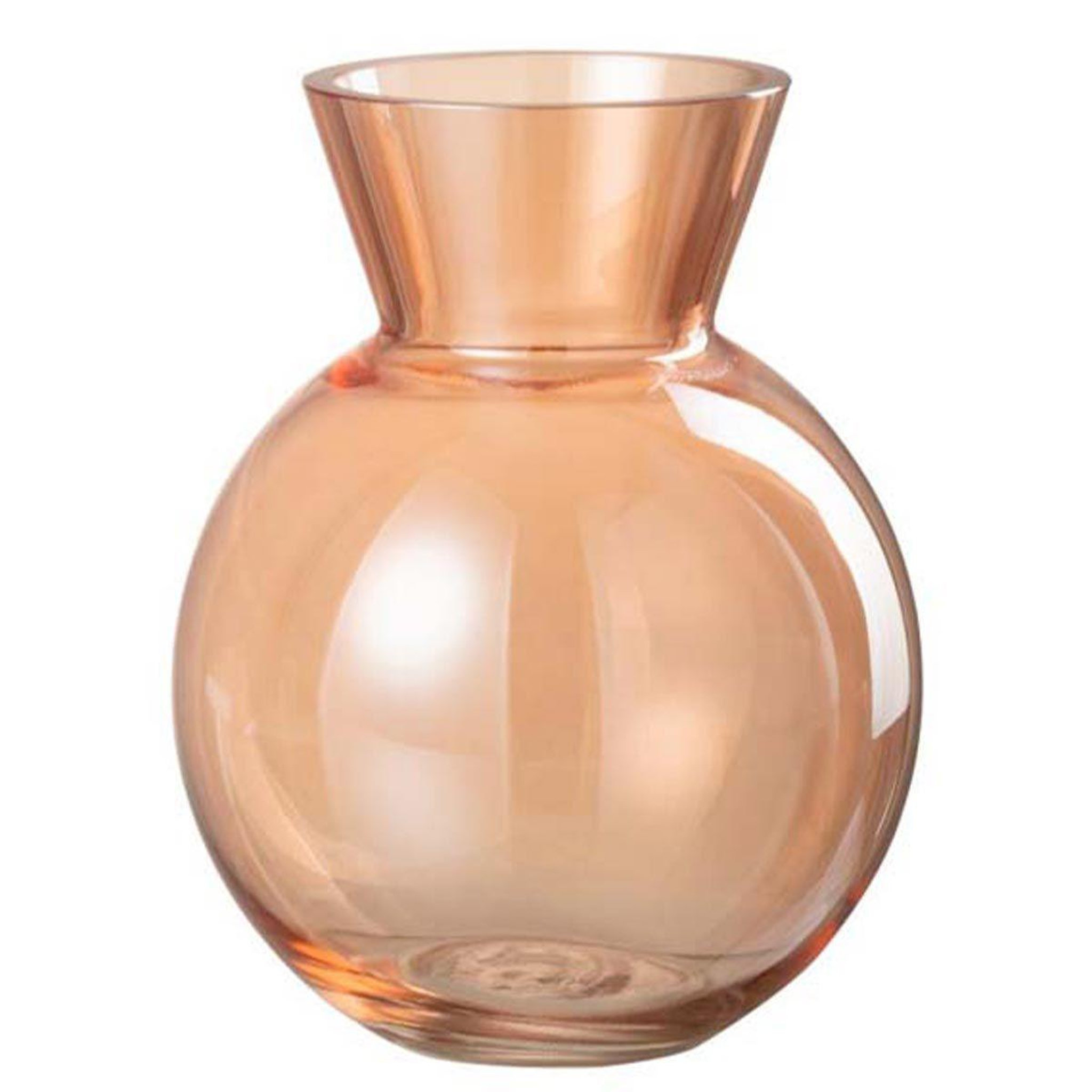 J-LINE Vase design en verre  lucy  18cm orange