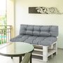 OUTSUNNY Coussins matelas assise dossier pour banc de jardin balancelle canapé 2 places grand confort dim. 120L x 80l x 12H cm polyester gris