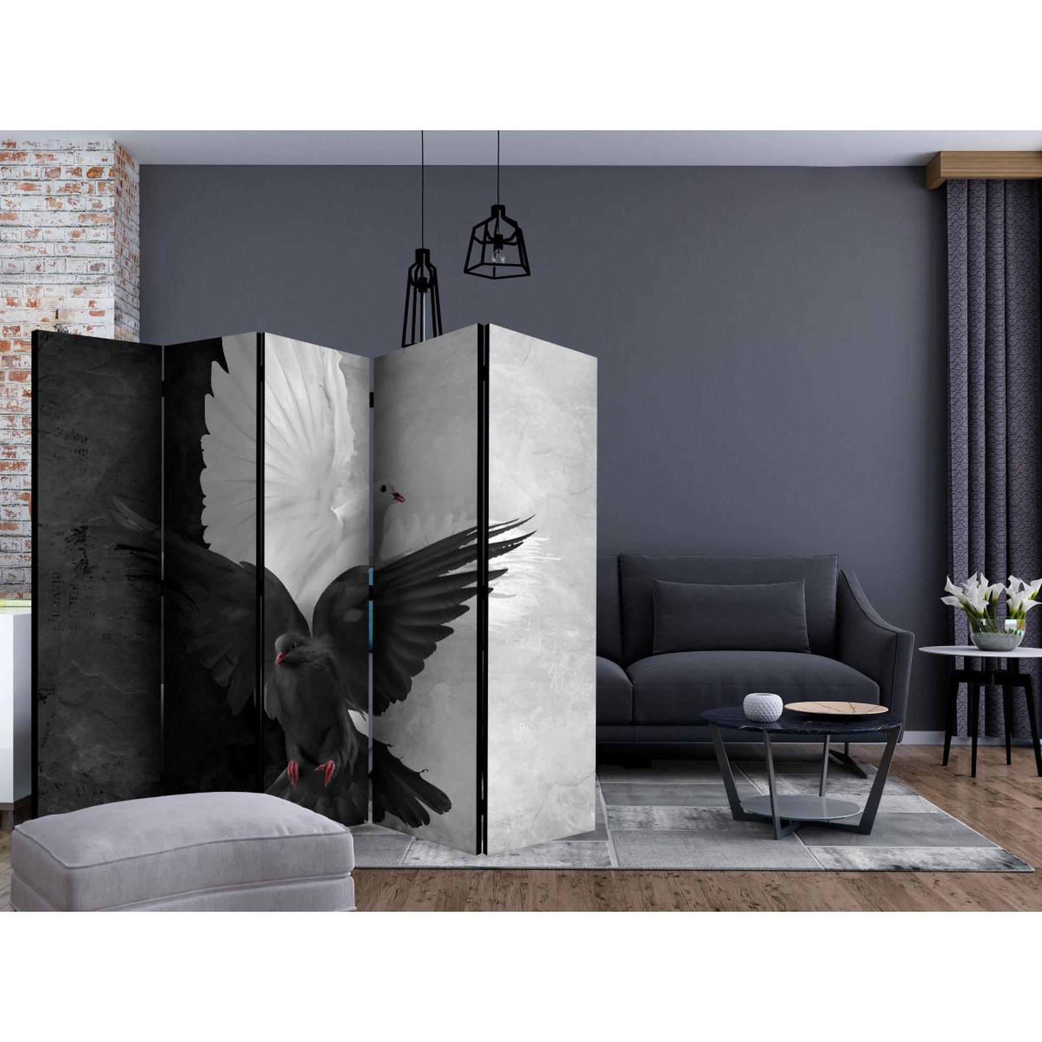 Voir la diapositive 2 : Paris Prix Paravent 5 volets  good vs evil  172x225cm