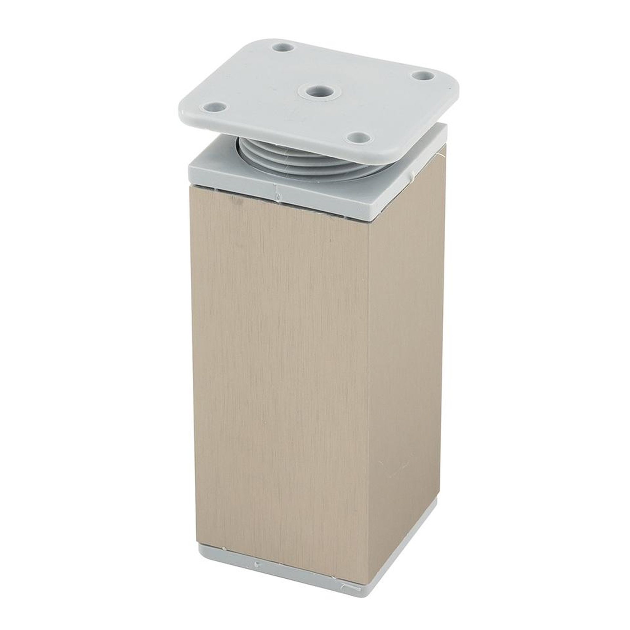 CENTRALE BRICO Pied de meuble fa009 100 mm réglable imitation inox/plast gris