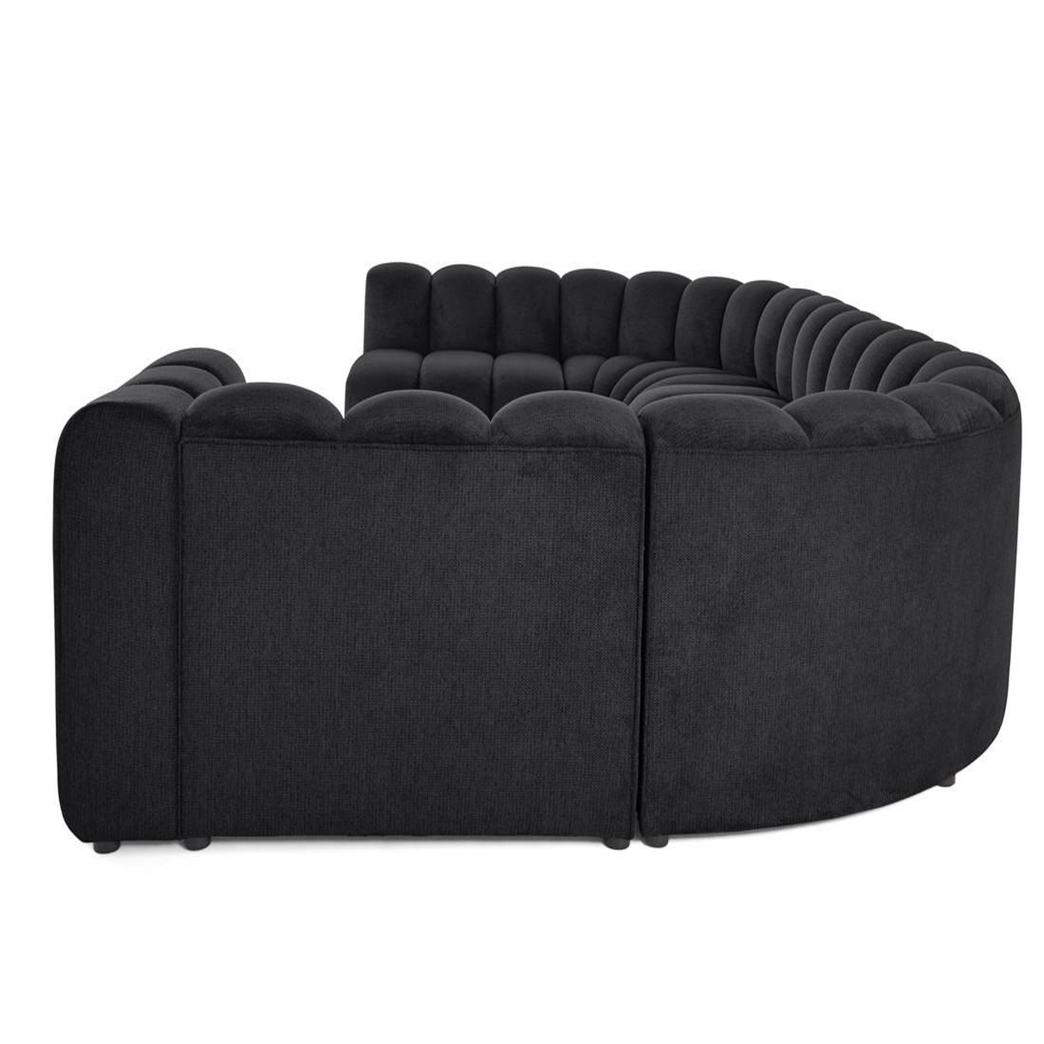 Voir la diapositive 6 : LISA DESIGN Debbie - canapé modulable panoramique d'angle gauche 7 places en tissu texturé