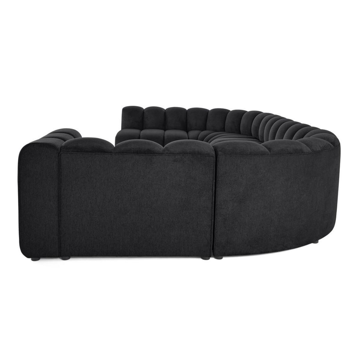 LISA DESIGN Debbie - canapé modulable panoramique d'angle gauche 7 places en tissu texturé