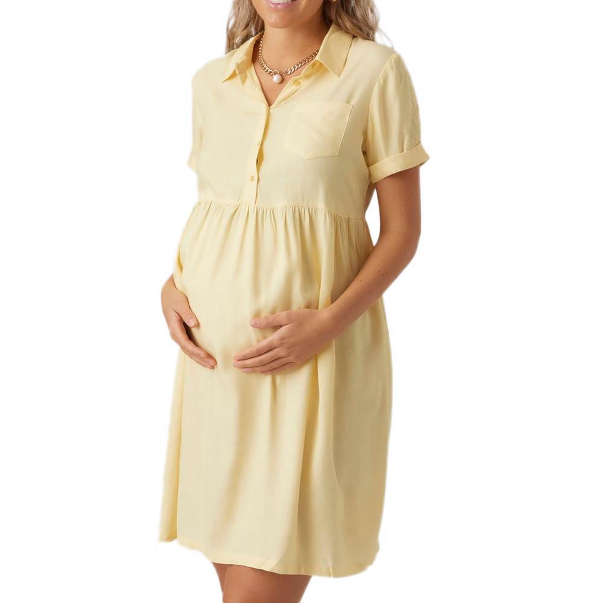 Voir la diapositive 2 : MAMALICIOUS Robe jaune femme mamalicious lia