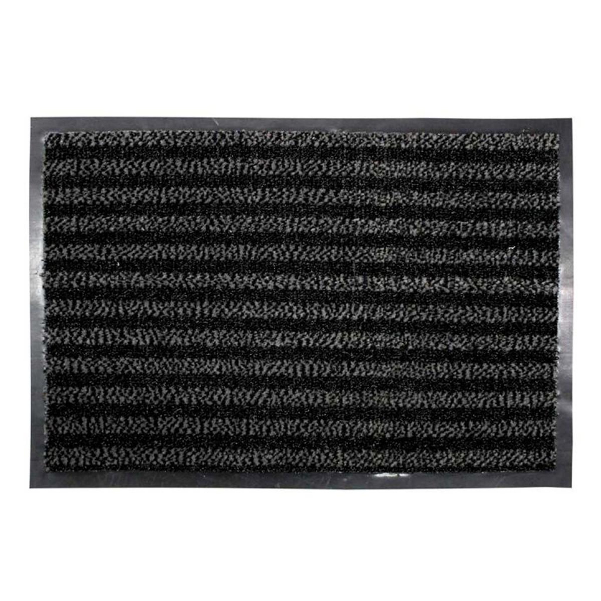 Douceur d'Intérieur Tapis d'Entrée Grattoir  Vallero  45x75cm Noir & Gris