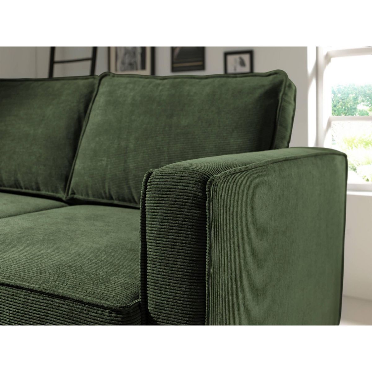 LISA DESIGN Jake - canapé d'angle gauche - convertible avec coffre - 4 places - en velours côtelé