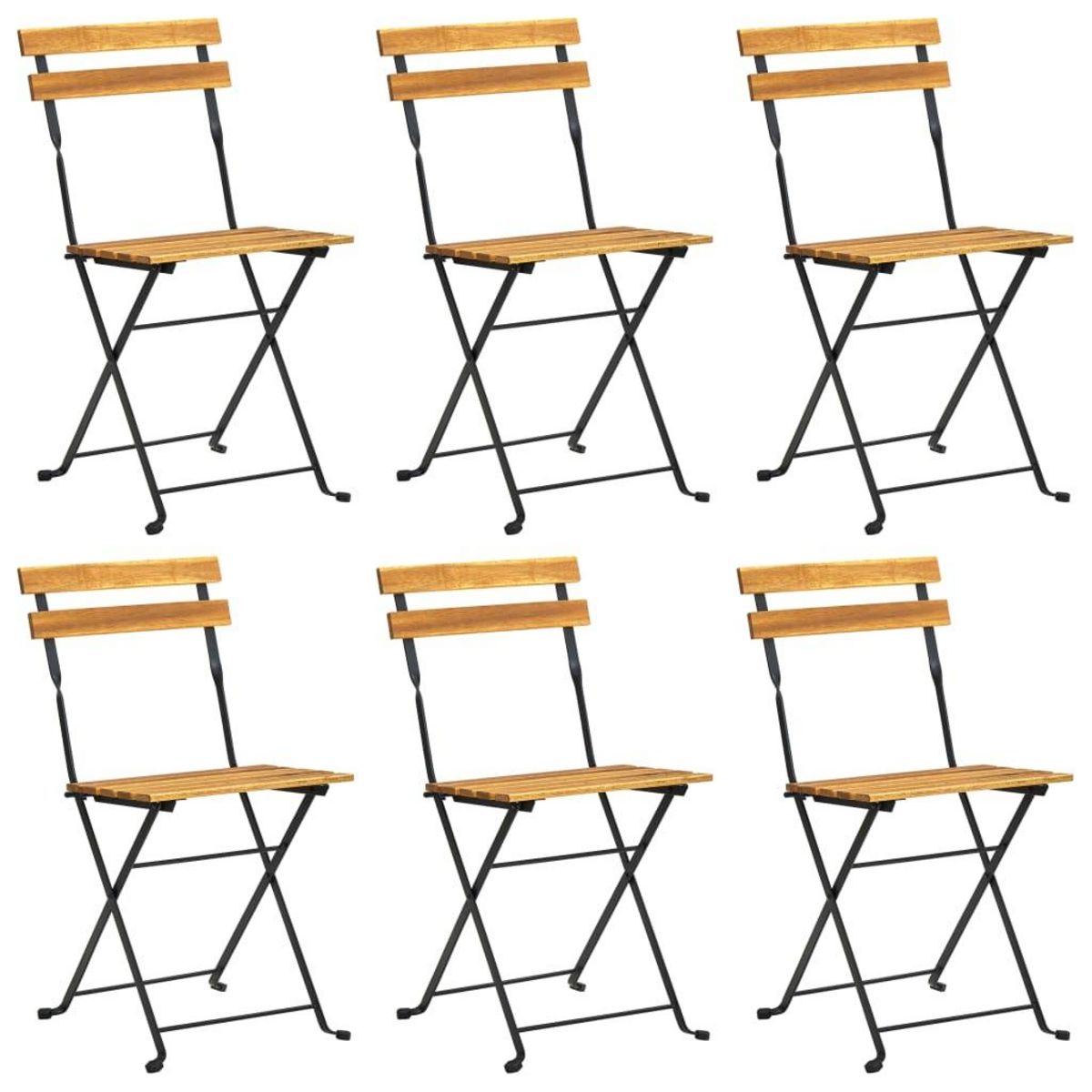 VIDAXL Ensemble a manger d'exterieur pliable 7pcs Bois d'acacia solide