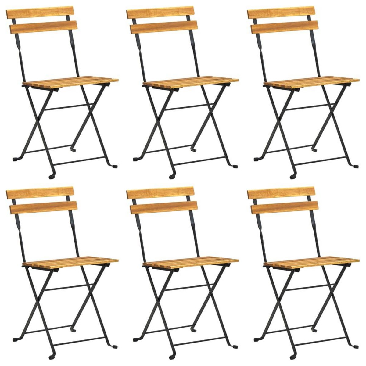 VIDAXL Ensemble a manger d'exterieur pliable 7pcs Bois d'acacia solide