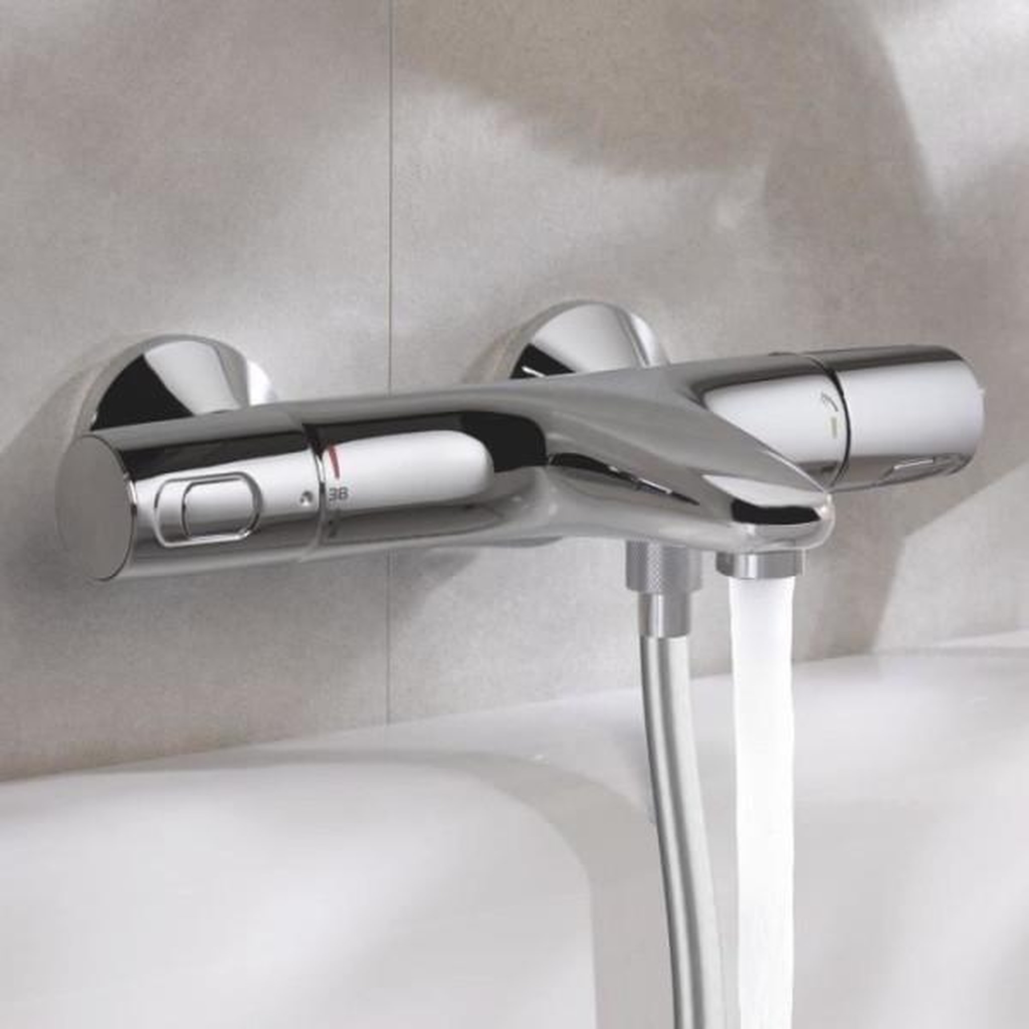 Voir la diapositive 6 : Grohe Grohe mitigeur thermostatique bain / douche precision trend, protection anti-brûlure, raccord fileté 1/2, chromé, 34227002