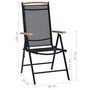 Voir la diapositive 6 : VIDAXL Chaises de jardin pliables lot de 2 aluminium et textilene noir