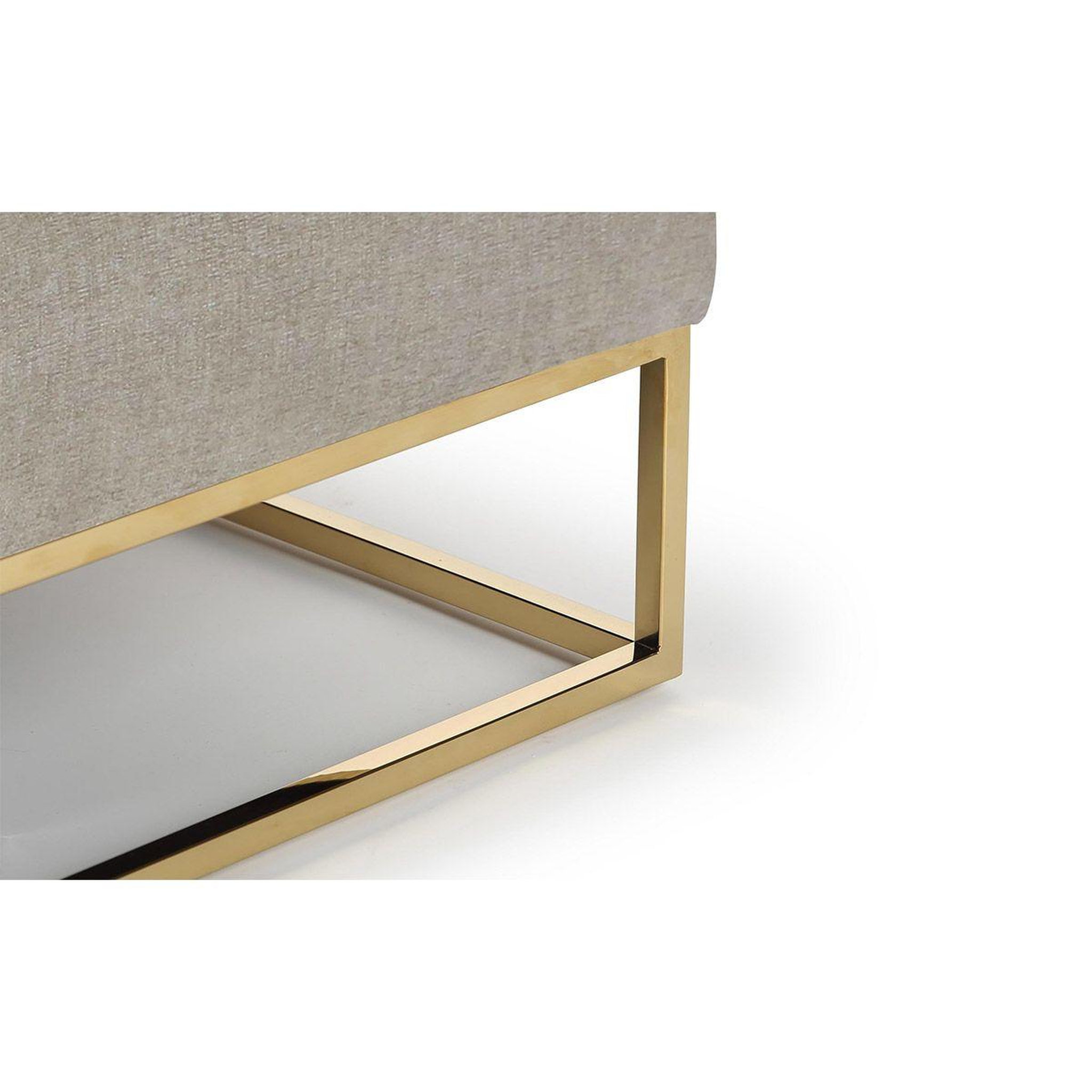 Voir la diapositive 2 : Paris Prix Pouf Carré en Tissu  Lakota  90cm Beige