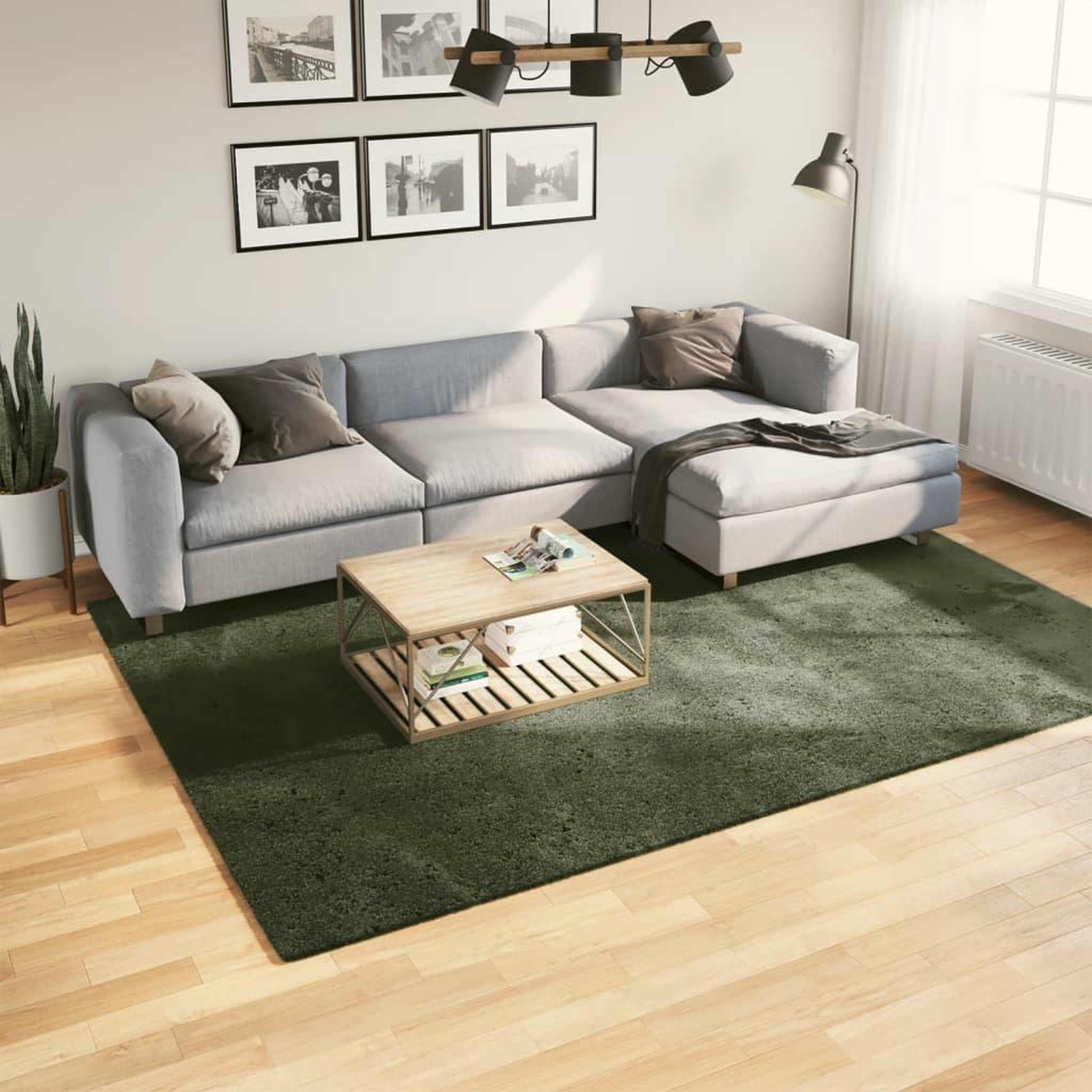 VIDAXL Tapis HUARTE a poils courts doux lavable vert foret 200x280 cm