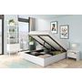 Voir la diapositive 2 : Ensemble matelas 160x200cm + Lit coffre 160x200cm sommier inclus avec tête de lit WILLOW blanc