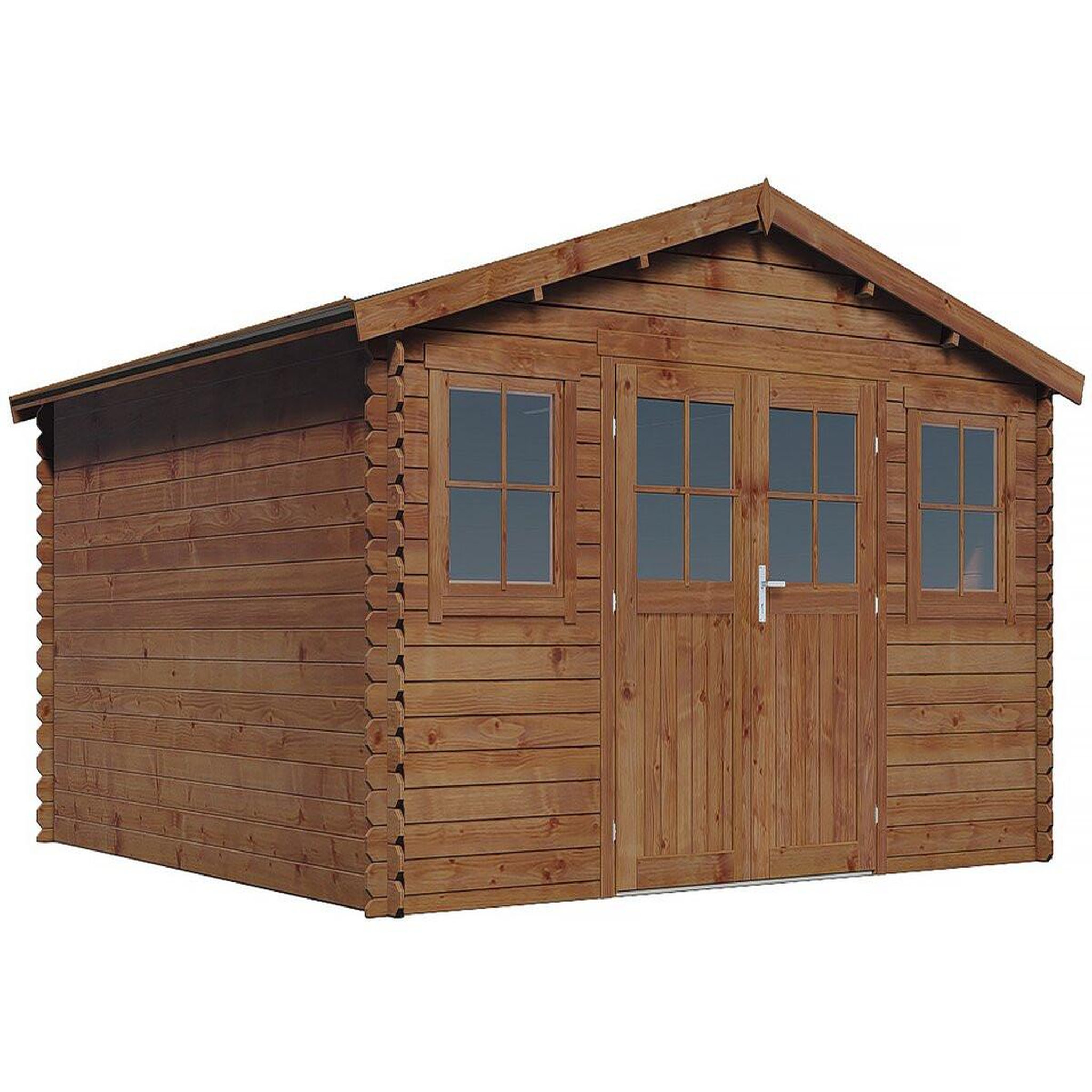 Habitat et Jardin Abri de jardin bois traité autoclave marron  lormont  - 21,2 m² - 28 mm