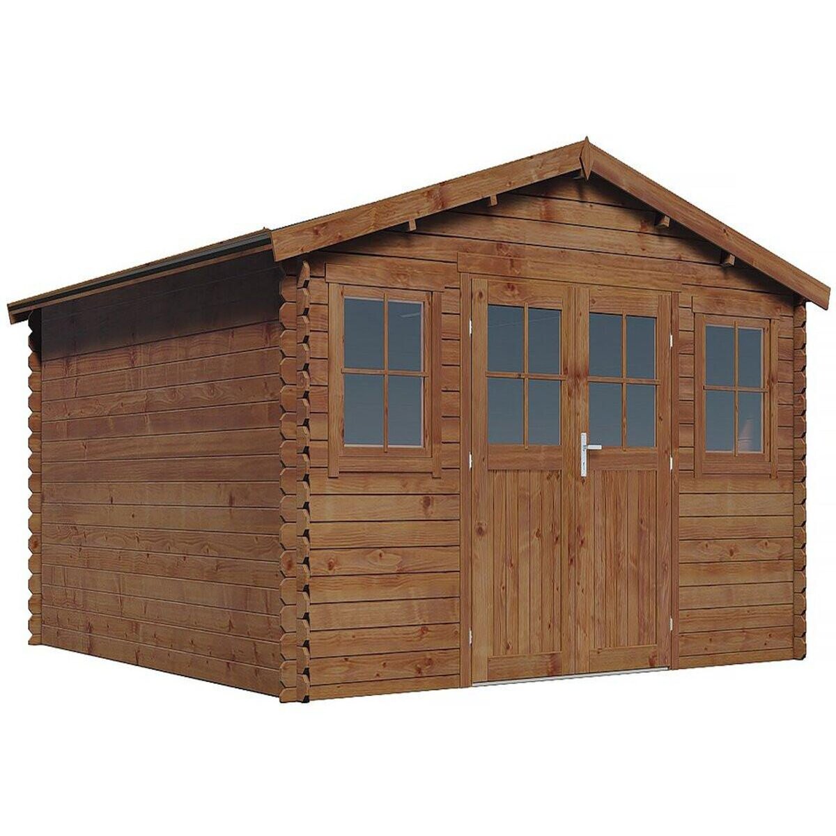 Habitat et Jardin Abri de jardin bois traité autoclave marron  Lormont  - 21,2 m² - 28 mm