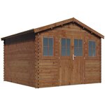 Habitat et Jardin Abri de jardin bois traité autoclave marron  Lormont  - 21,2 m² - 28 mm