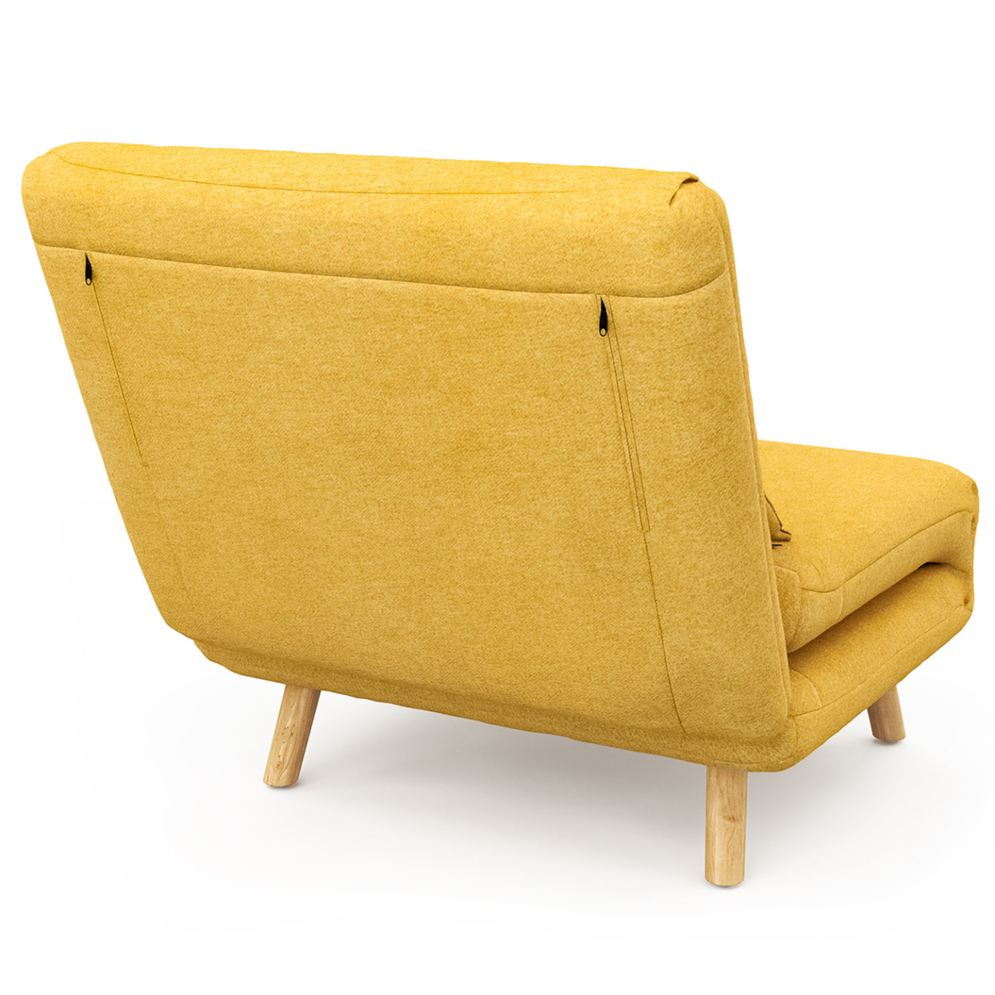 Voir la diapositive 5 : ID MARKET Fauteuil convertible romeo lit d'appoint 1 place 80x190 cm tissu jaune