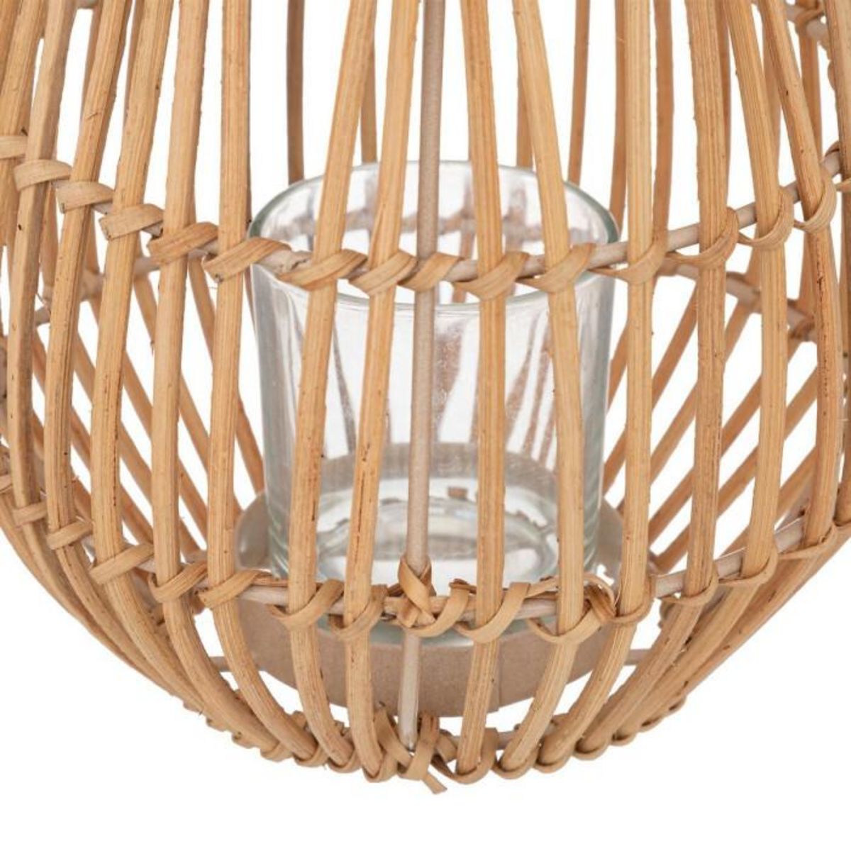 ATMOSPHERA Photophore Déco en Rotin  Lour  22cm Beige