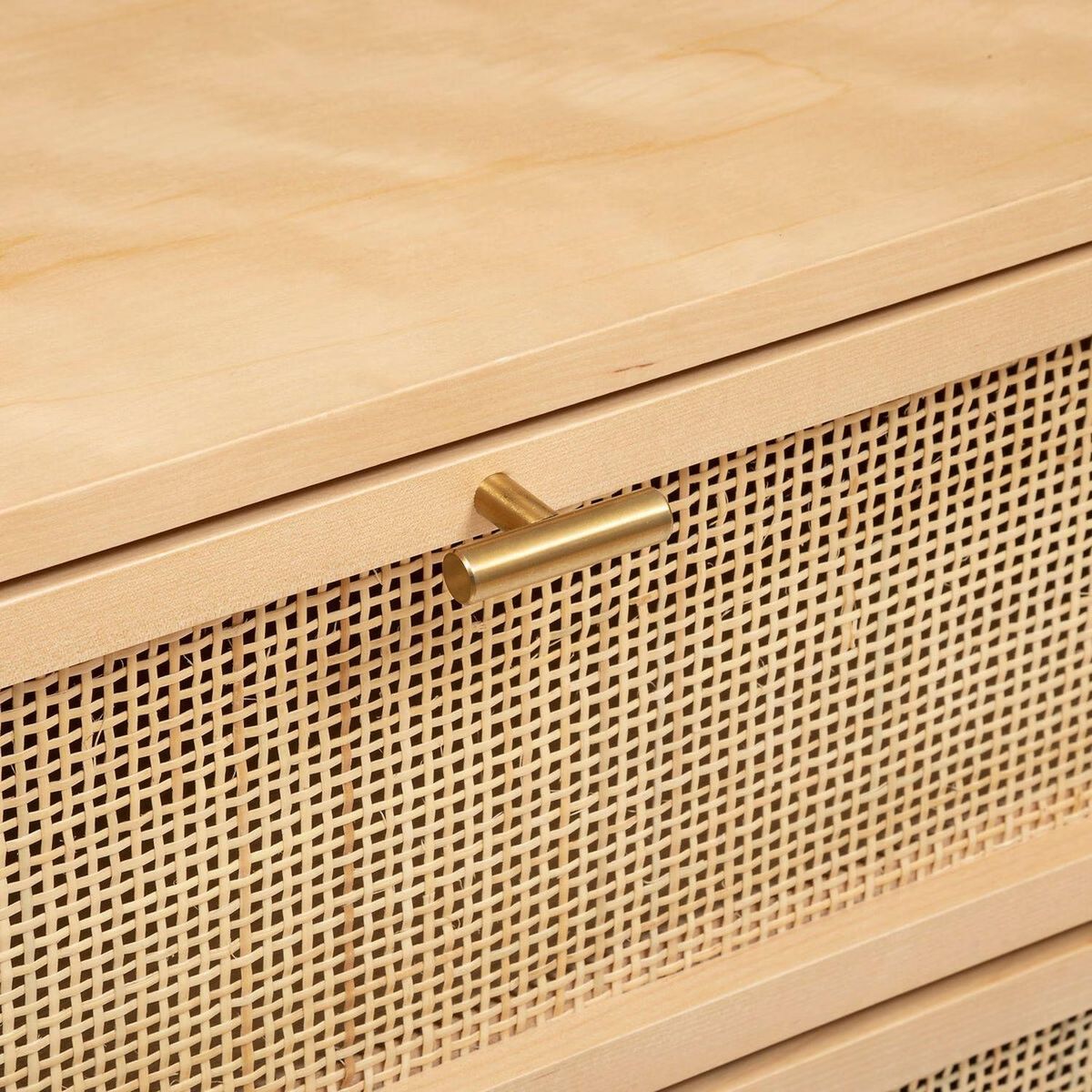 ATMOSPHERA Commode double 6 tiroirs en cannage RAYO - Beige