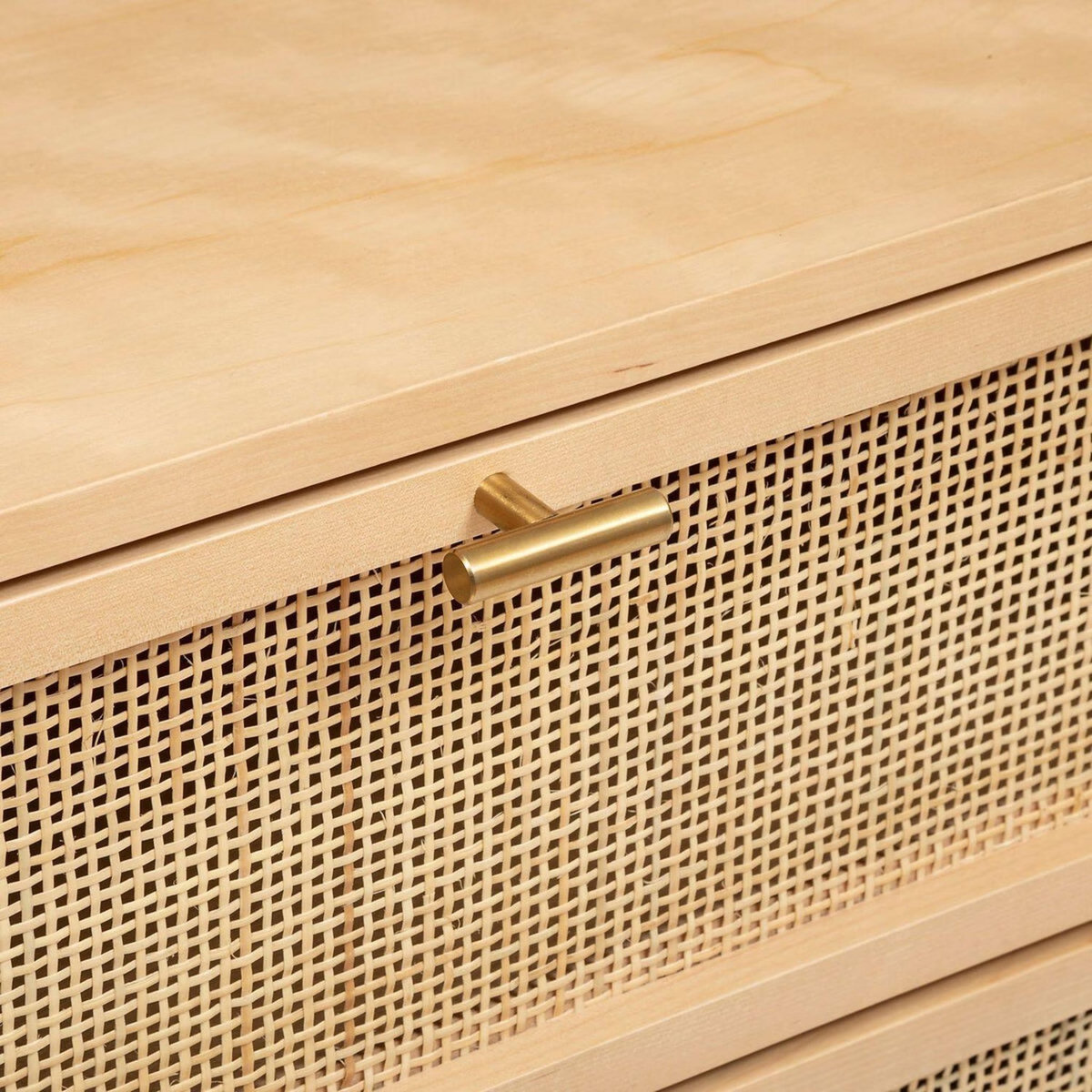 ATMOSPHERA Commode double 6 tiroirs en cannage RAYO - Beige