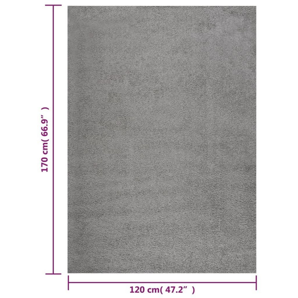 VIDAXL Tapis shaggy a poils longs Gris 120x170 cm
