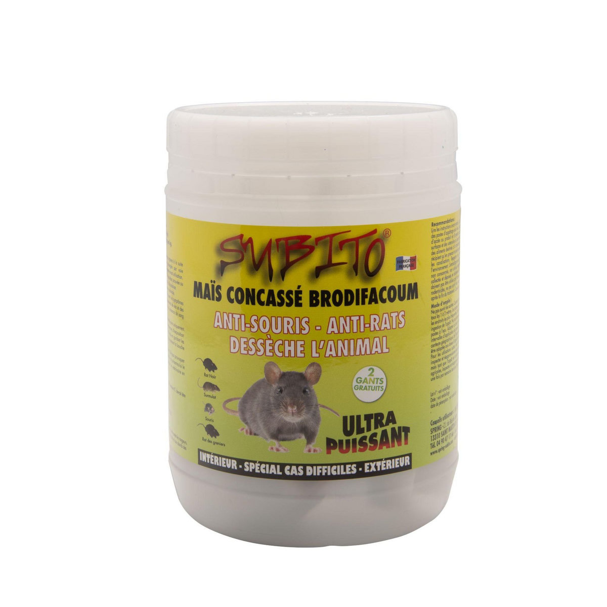 Subito Appât maïs concassé rats souris 150g SUBITO