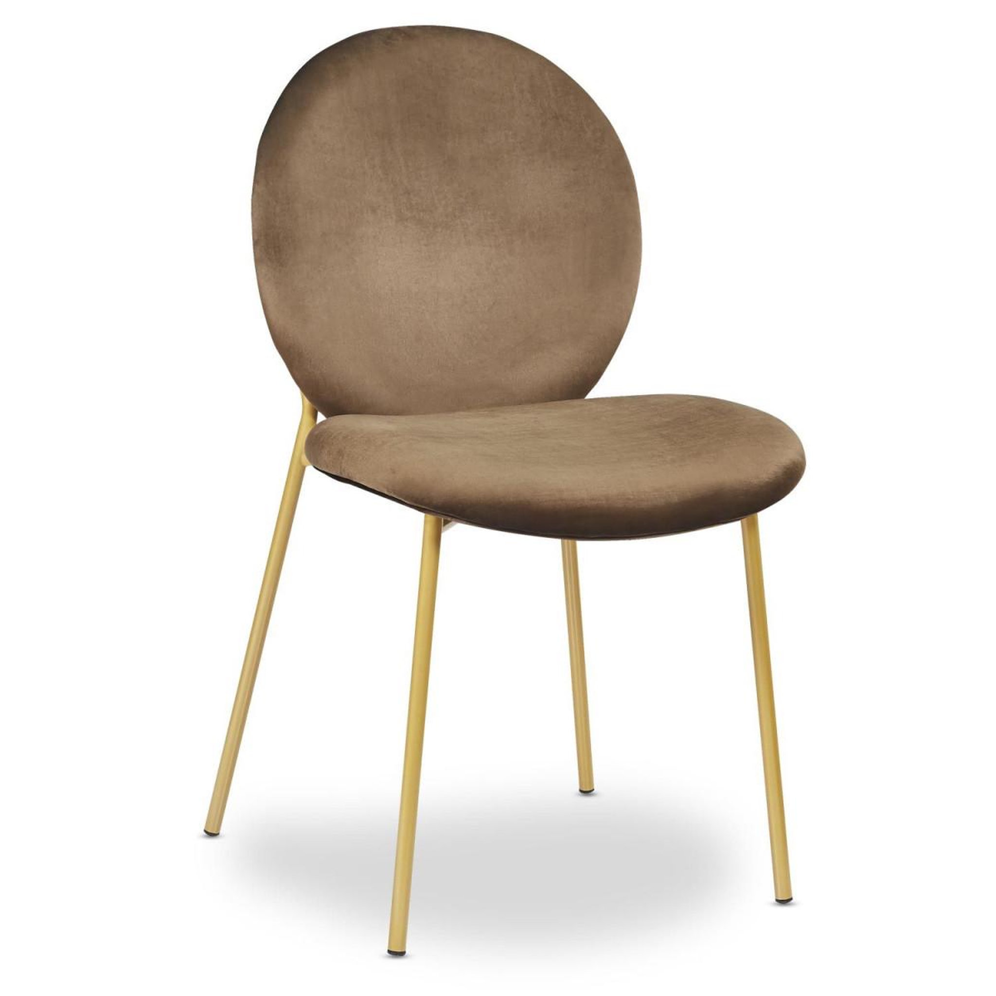 Voir la diapositive 3 : Paris Prix Lot de 2 chaises médaillon en velours  della  79cm camel