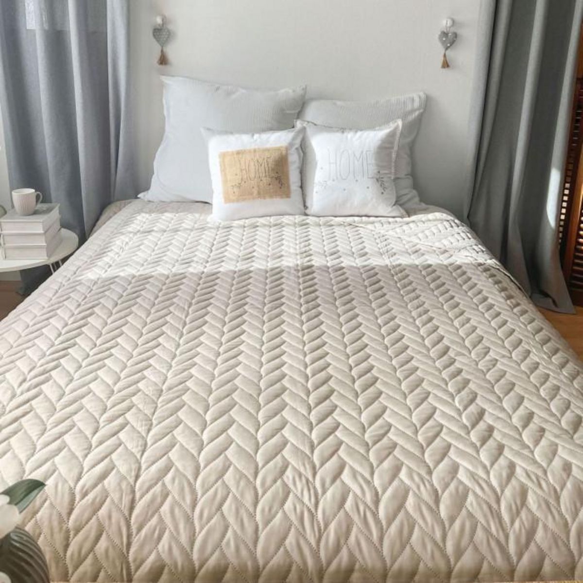 Paris Prix Couvre-lit en Microfibre  Tessa  220x240cm Naturel