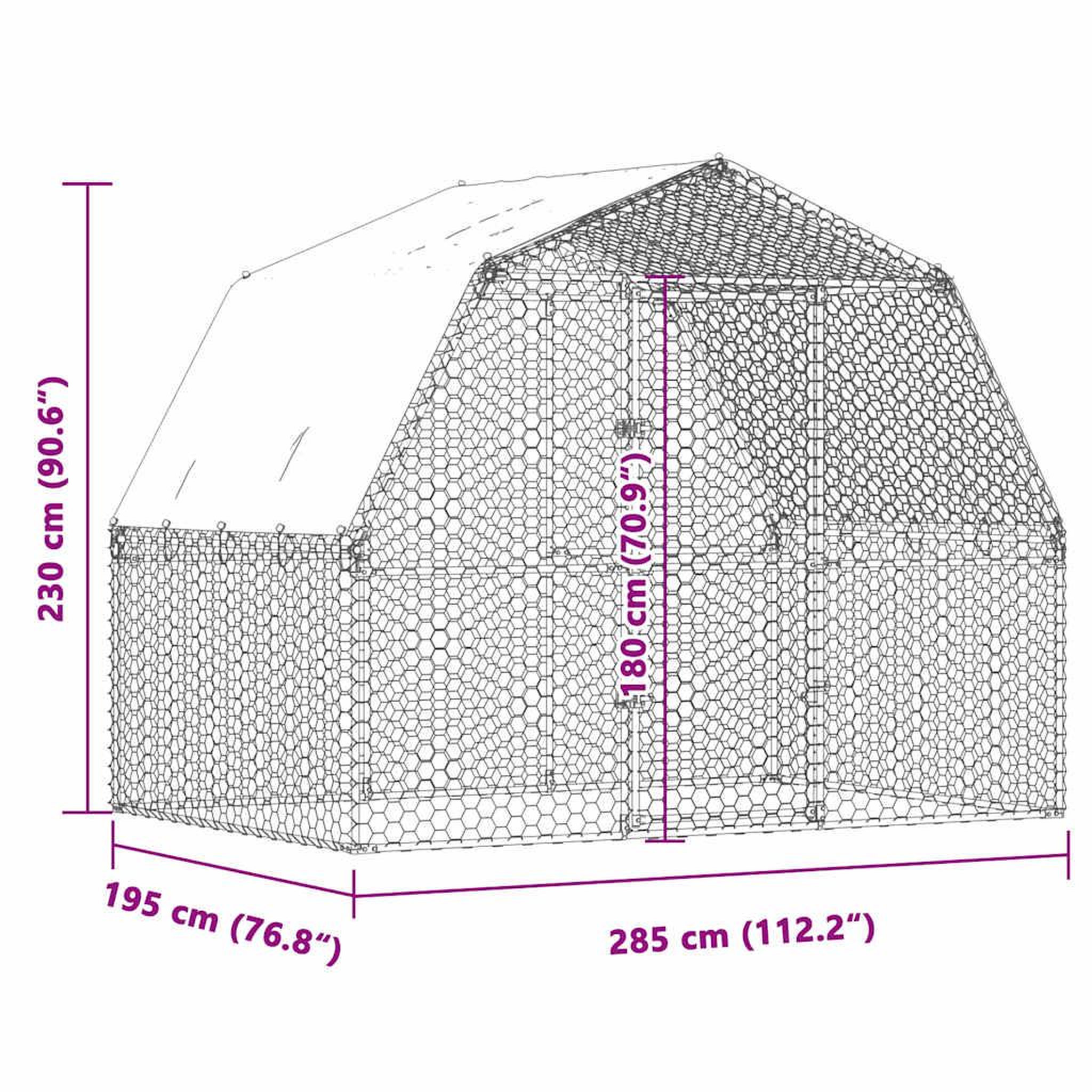 Voir la diapositive 6 : VIDAXL Cage a poules avec toit et porte argente acier galvanise