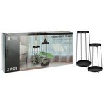 H&S Collection H&S Collection Support de pot de fleurs 2 pcs metal noir