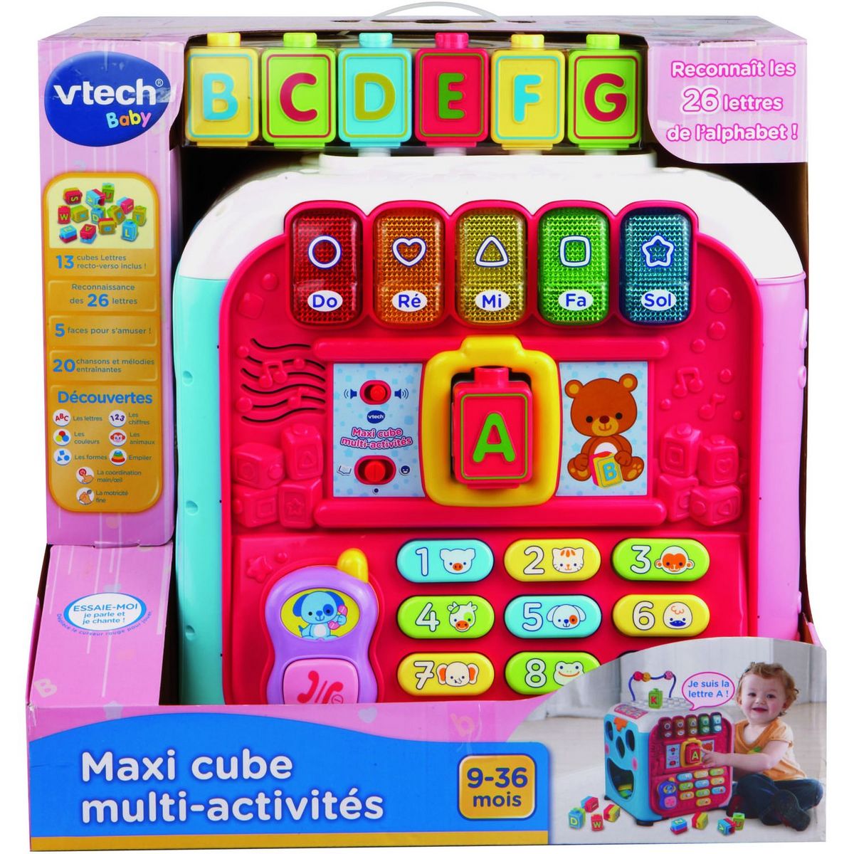VTECH Maxi cube multi-activités rose 