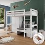 Voir la diapositive 5 : MERAX Lit combiné enfant 90x200cm bois coloris blanc