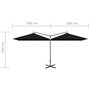 Voir la diapositive 6 : VIDAXL Parasol de jardin double avec mat en acier noir 600x300 cm