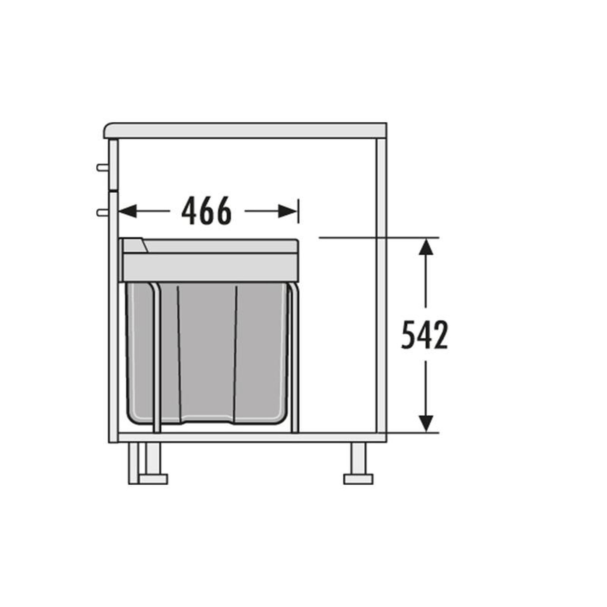 Voir la diapositive 4 : HAILO Poubelle de cuisine encastrable 40l hailo easy cargo