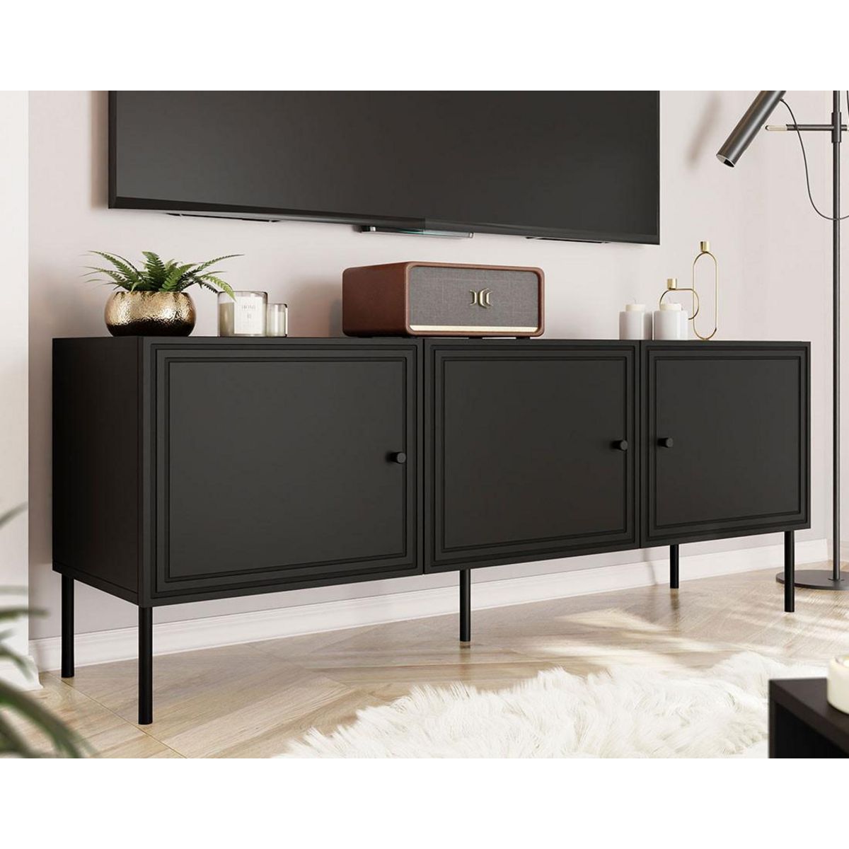 BEST MOBILIER Lavaggi - meuble tv - 3 portes - 150 cm