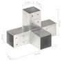 Voir la diapositive 6 : VIDAXL Connecteur de poteau Forme en X Metal galvanise 71x71 mm