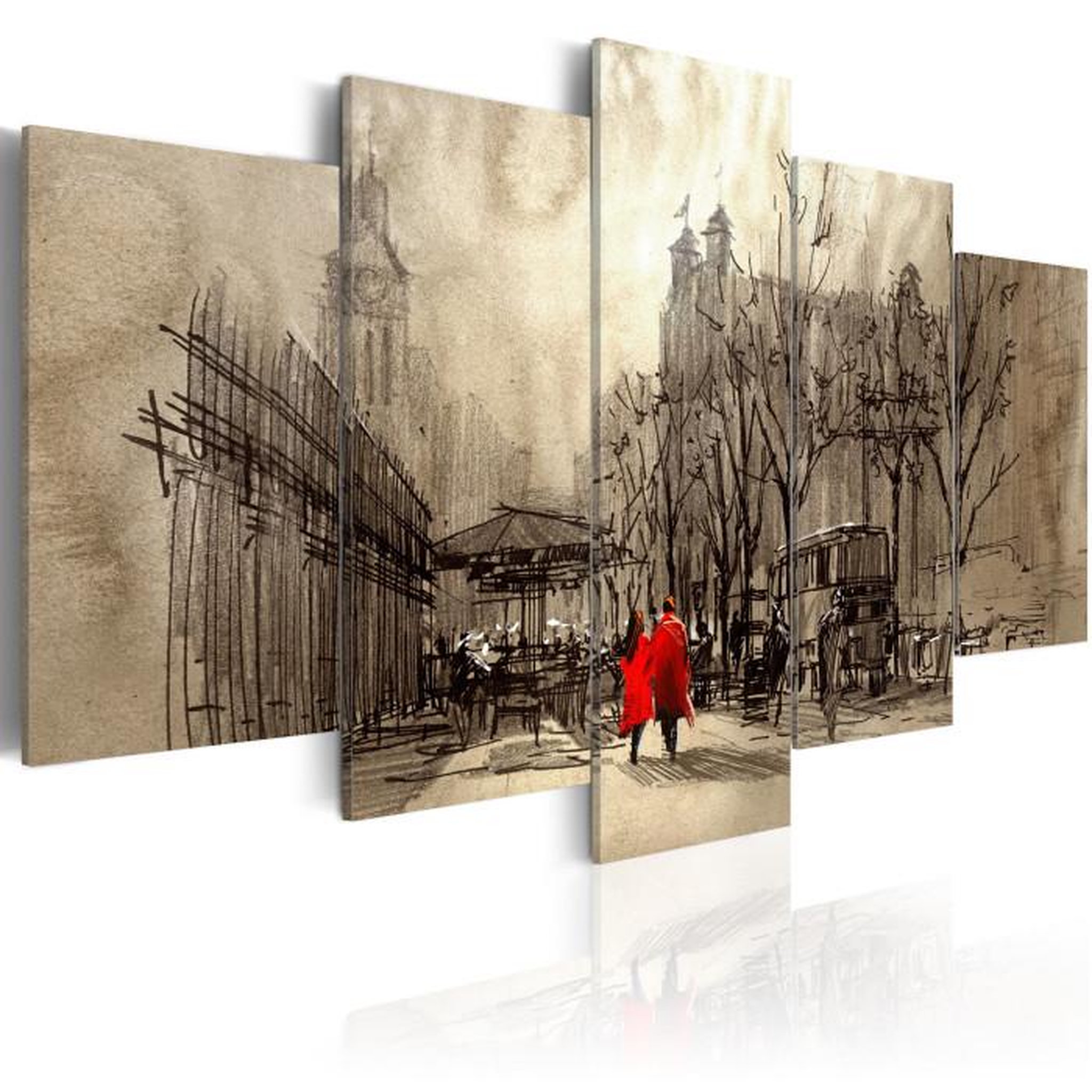 Paris Prix Tableau Imprimé  Romantic Stroll. Coloris disponibles : Multicolore