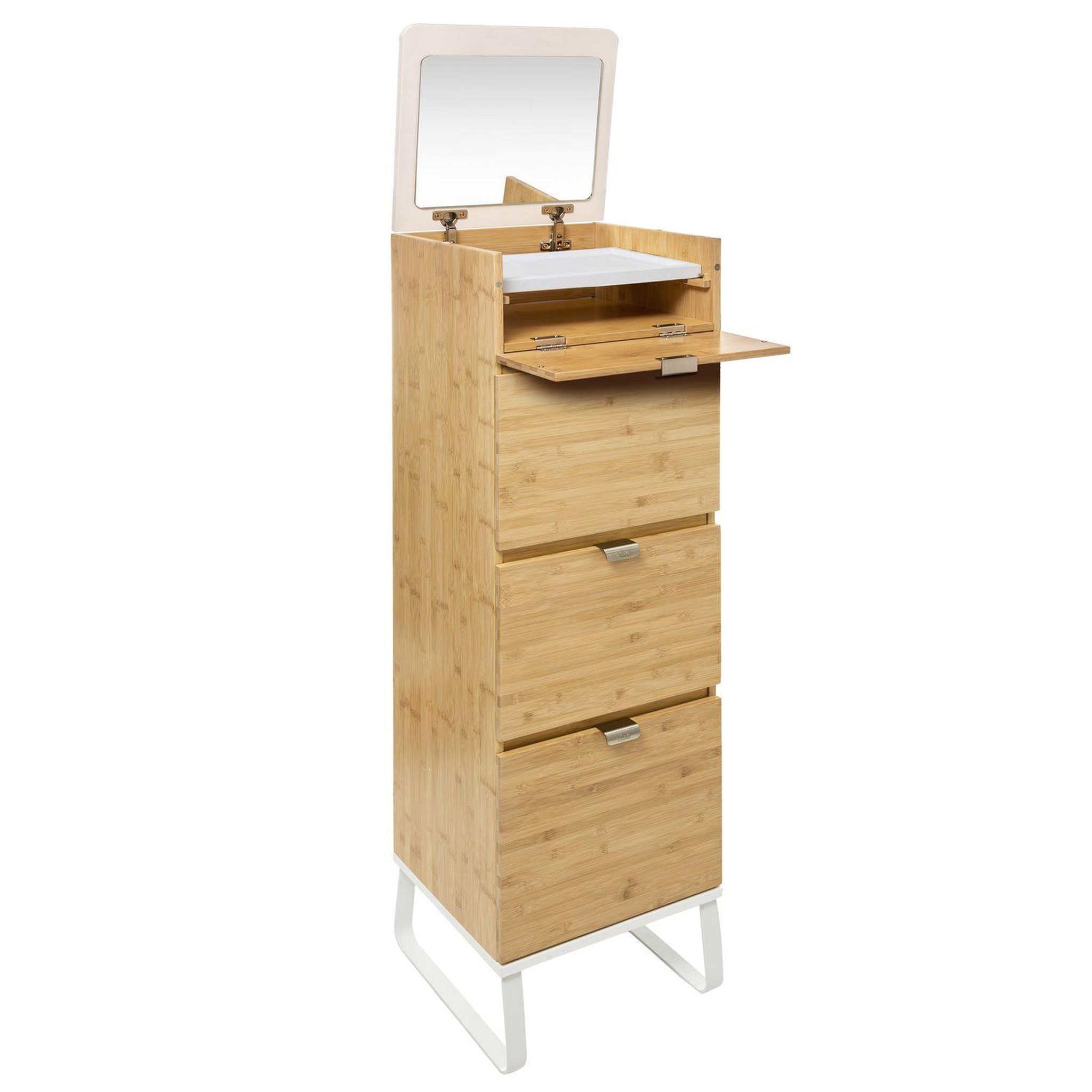 ATMOSPHERA Chiffonnier en bambou levia 3 tiroirs - bambou et blanc