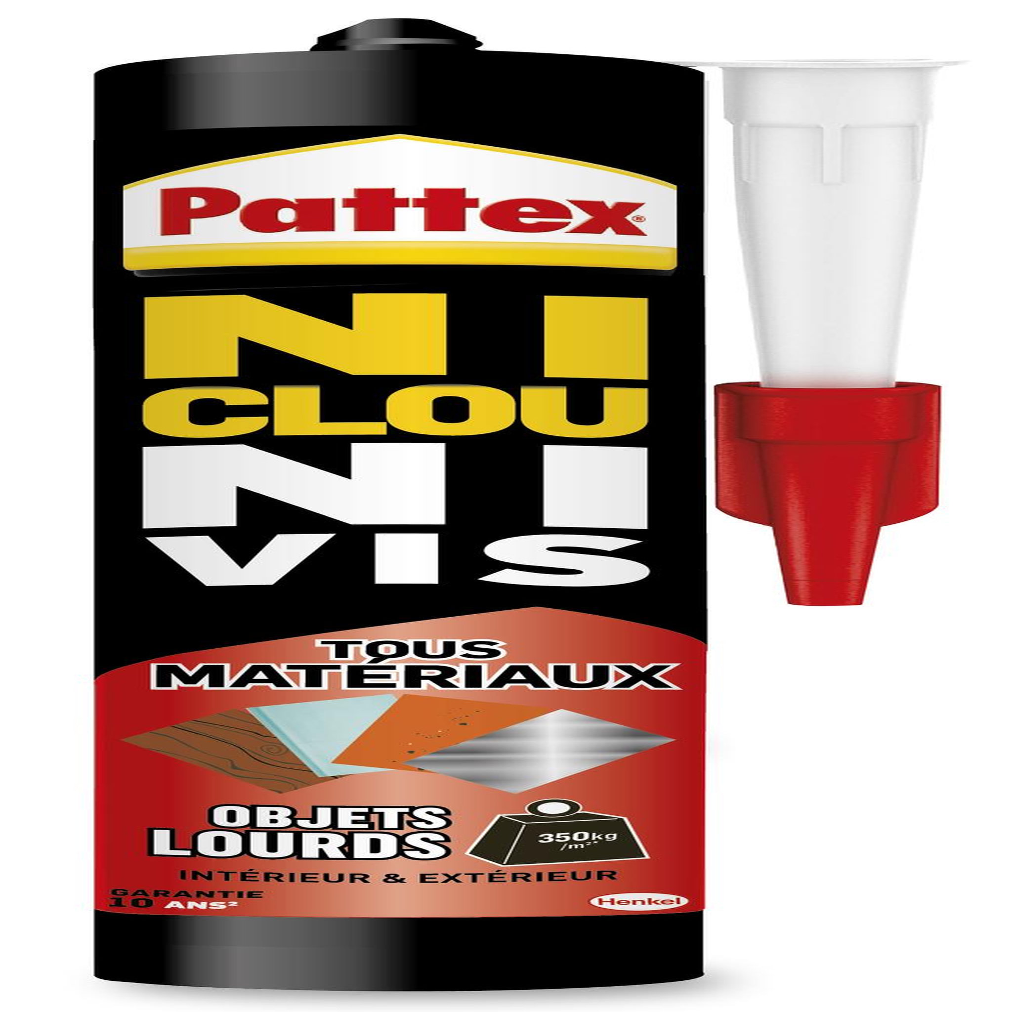 PATTEX Colle PATTEX Ni clous ni vis objets lourds, 460g blanc