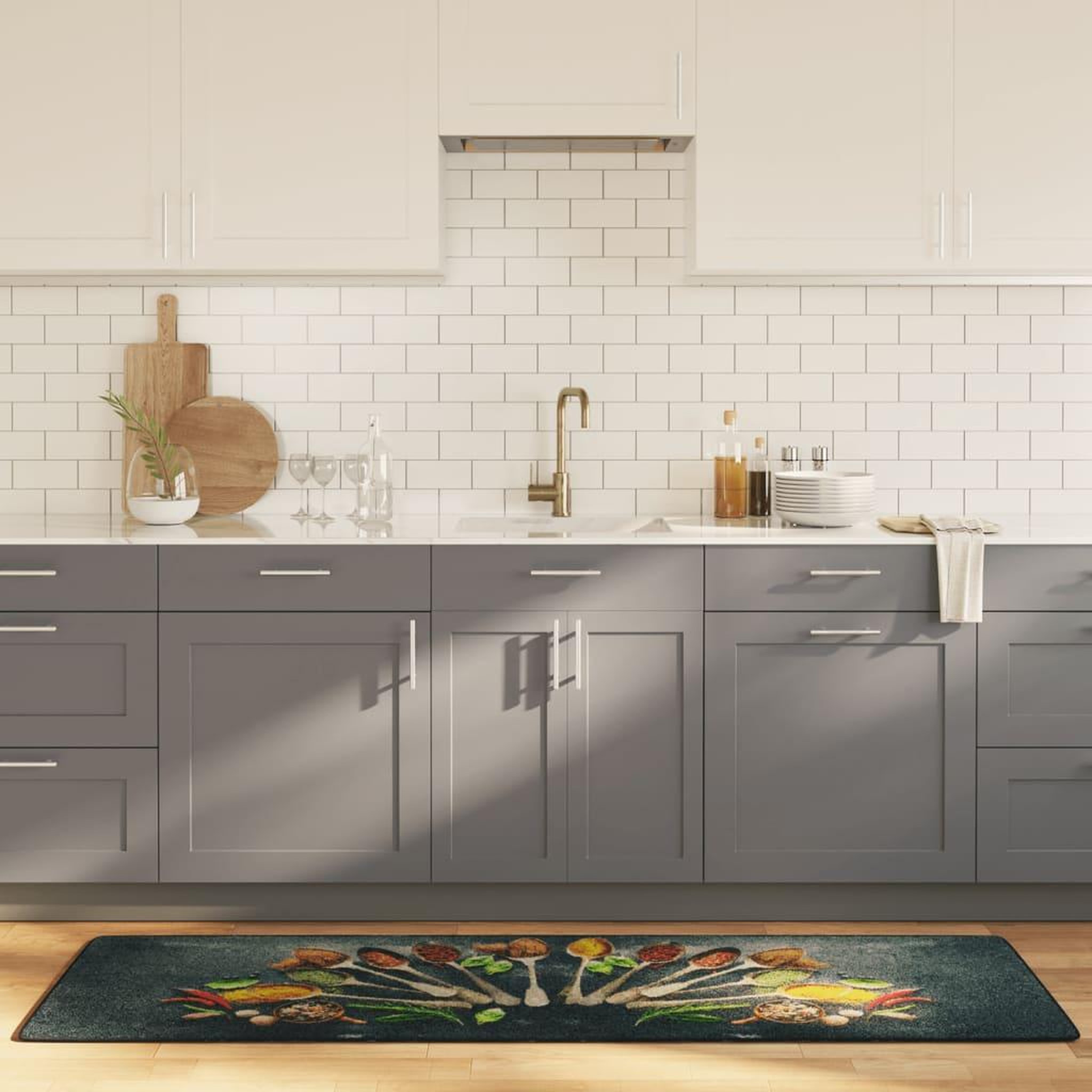 VIDAXL Tapis de cuisine multicolore 60x180 cm lavable antiderapant