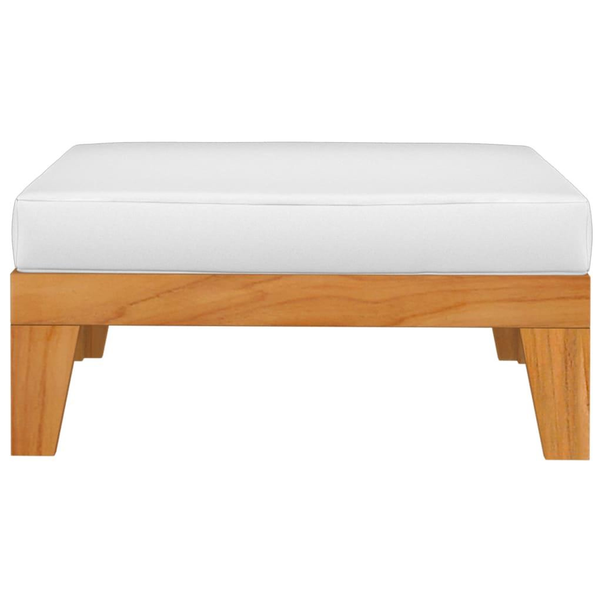 Voir la diapositive 2 : VIDAXL Repose-pied sectionnel avec coussin blanc creme Bois d'acacia