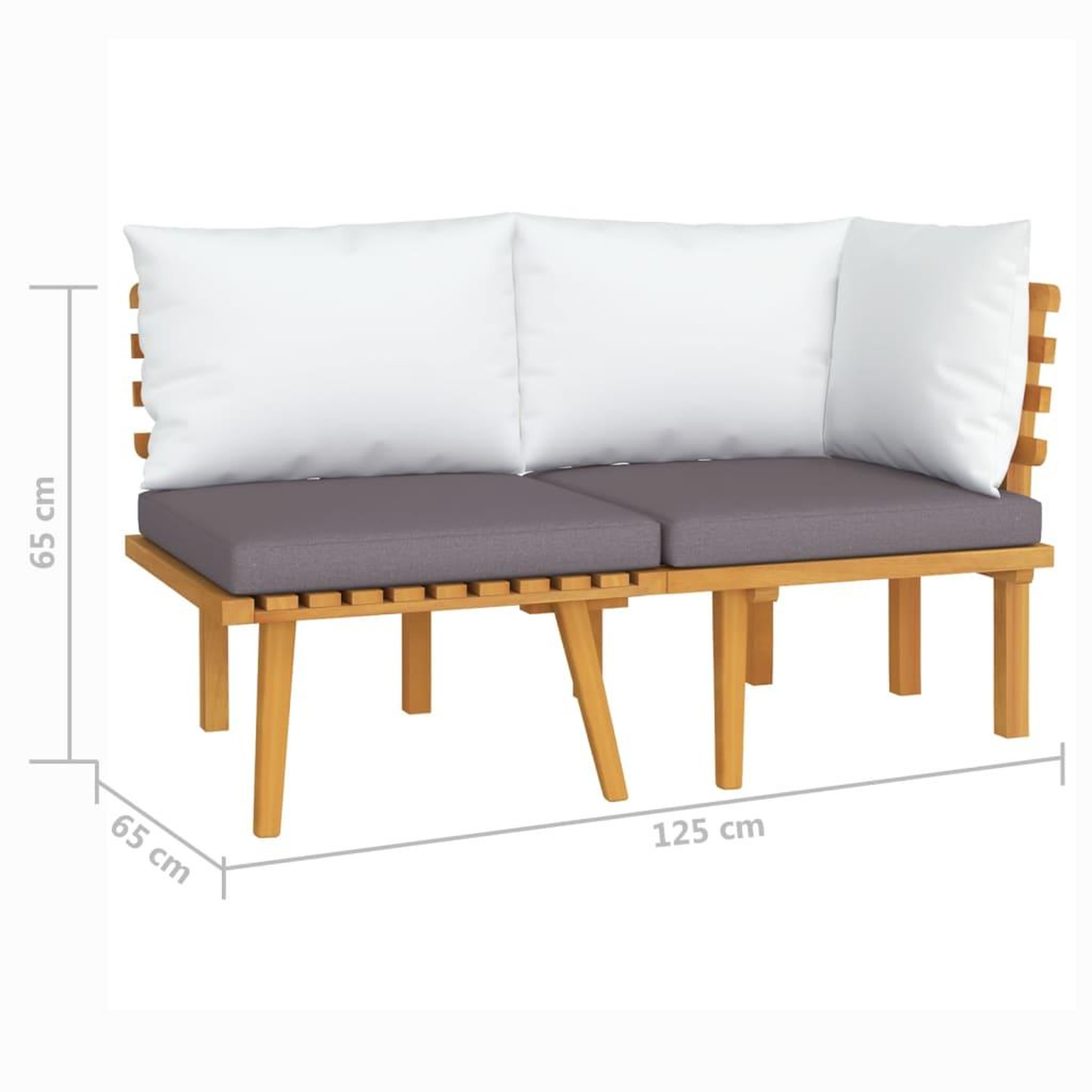 Voir la diapositive 6 : VIDAXL Salon de jardin 2 pcs avec coussins Bois d'acacia solide