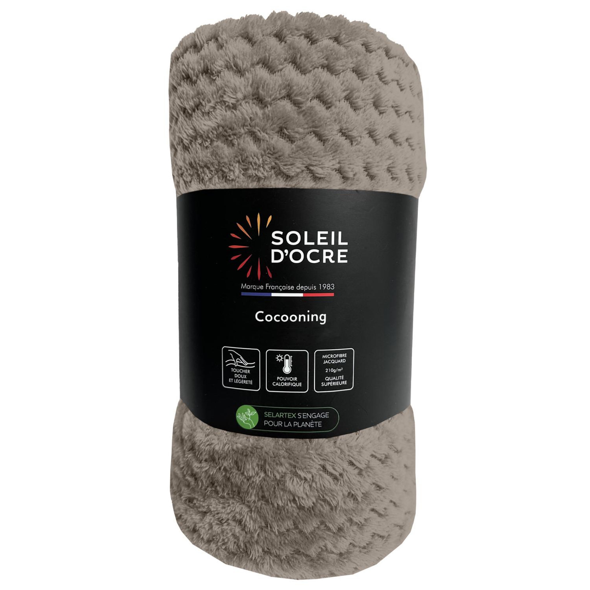 Voir la diapositive 1 : SOLEIL D'OCRE Couverture, plaid microfibre cocooning, par soleil d'ocre