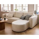 BEST MOBILIER Miro - canapé d'angle réversible - 4 places - convertible avec coffre - en velours texturé