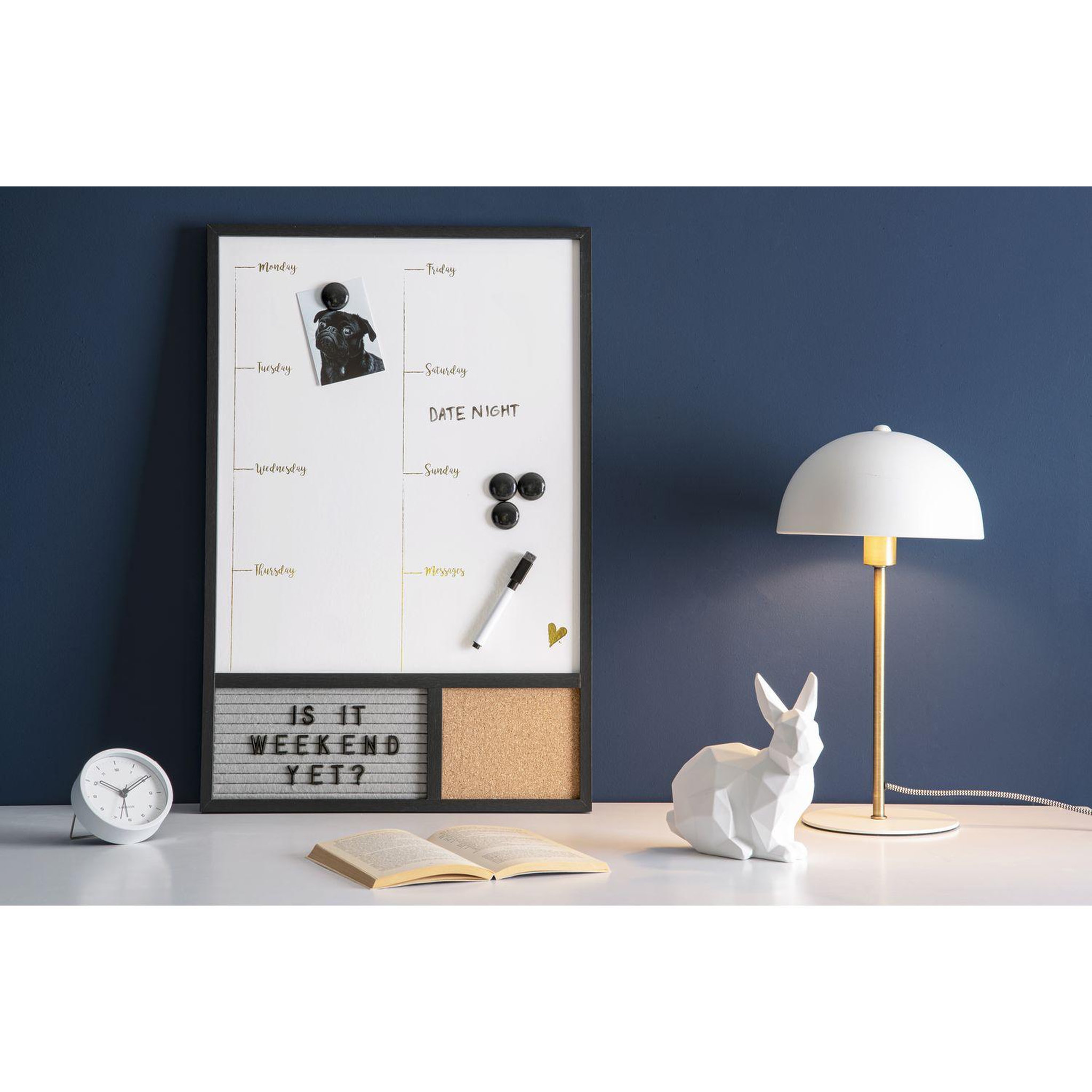Voir la diapositive 2 : Leitmotiv Lampe à poser design métal Bonnet