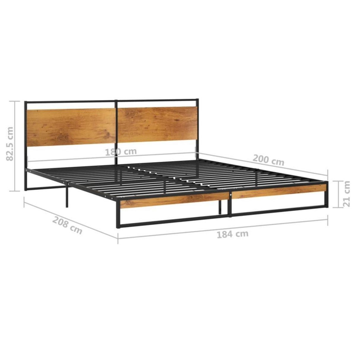 VIDAXL Cadre de lit sans matelas metal 180x200 cm