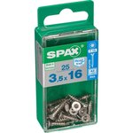 CENTRALE BRICO Lot de 25 vis inox tête fraisée torx SPAX, Diam.3.5 mm x L.16 mm