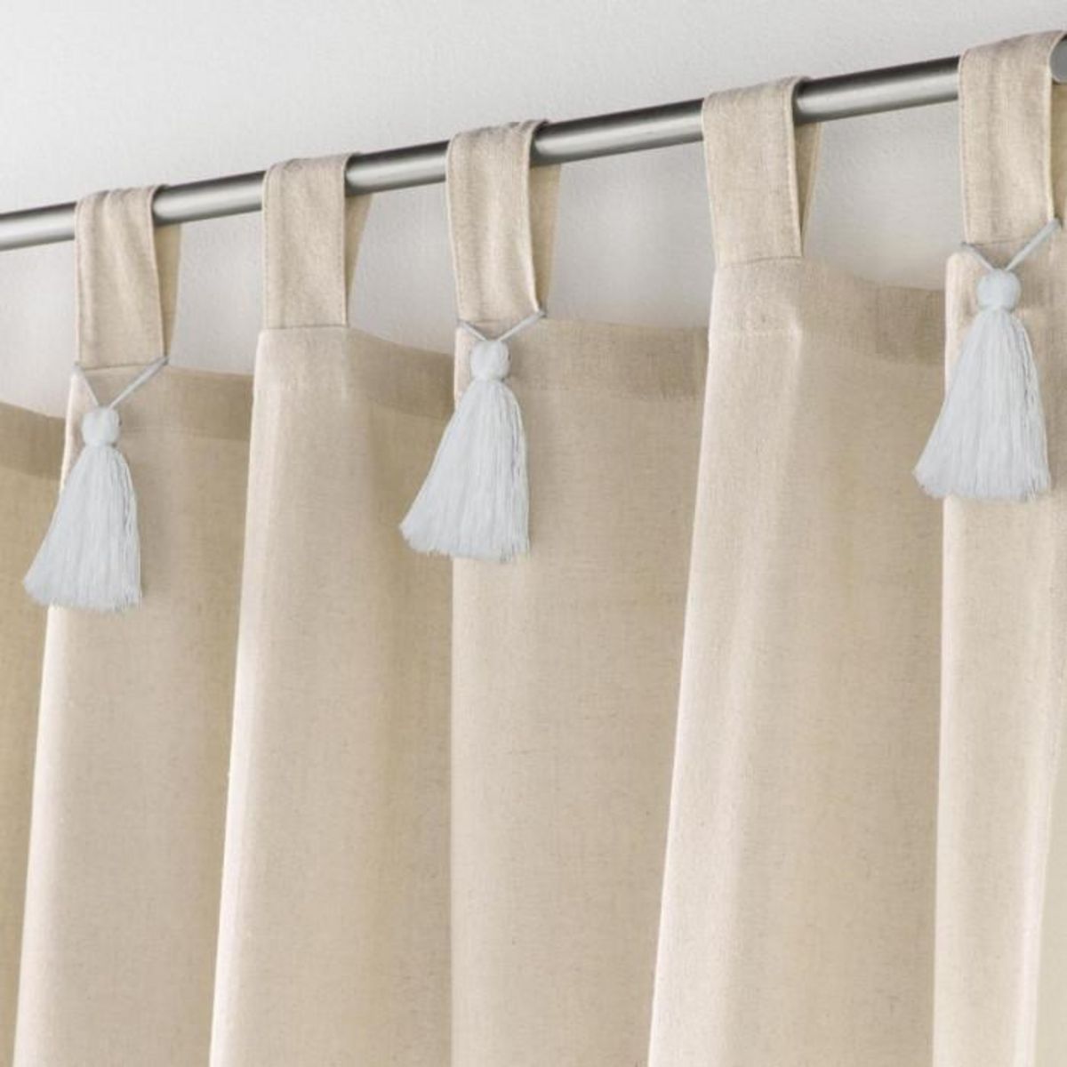 Paris Prix Rideau à Passants Pompons  Cyrine  140x240cm Beige