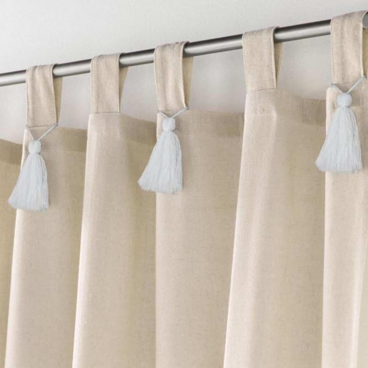 Paris Prix Rideau à Passants Pompons  Cyrine  140x240cm Beige