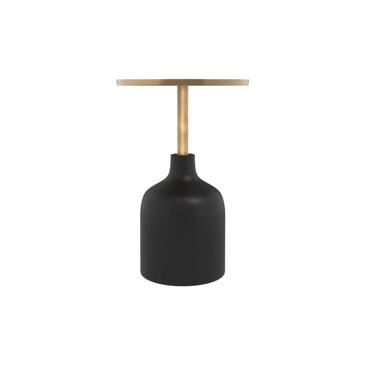 Rendez vous déco Table d'appoint ronde en métal  vert d'eau et laiton D40 cm - Lyne